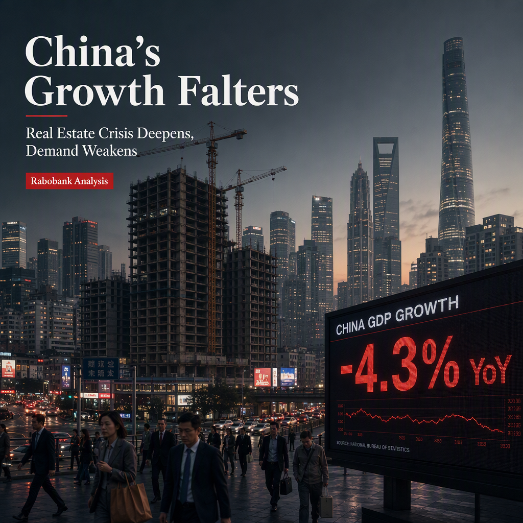 China's GDP Growth Slows Amid Real Estate Crisis and Weak Domestic Demand, Rabobank Reports