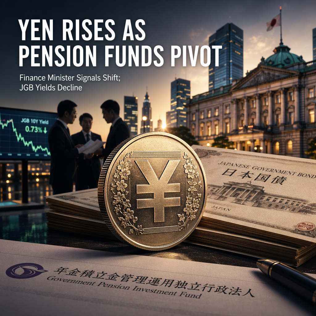 Yen Strengthens and JGB Yields Fall After Japan Finance Minister Signals Pension Fund Shift