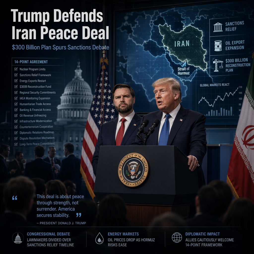 Trump Administration Defends Iran Peace Deal Amid $300 Billion Reconstruction Plan and Sanctions Relief Debate
