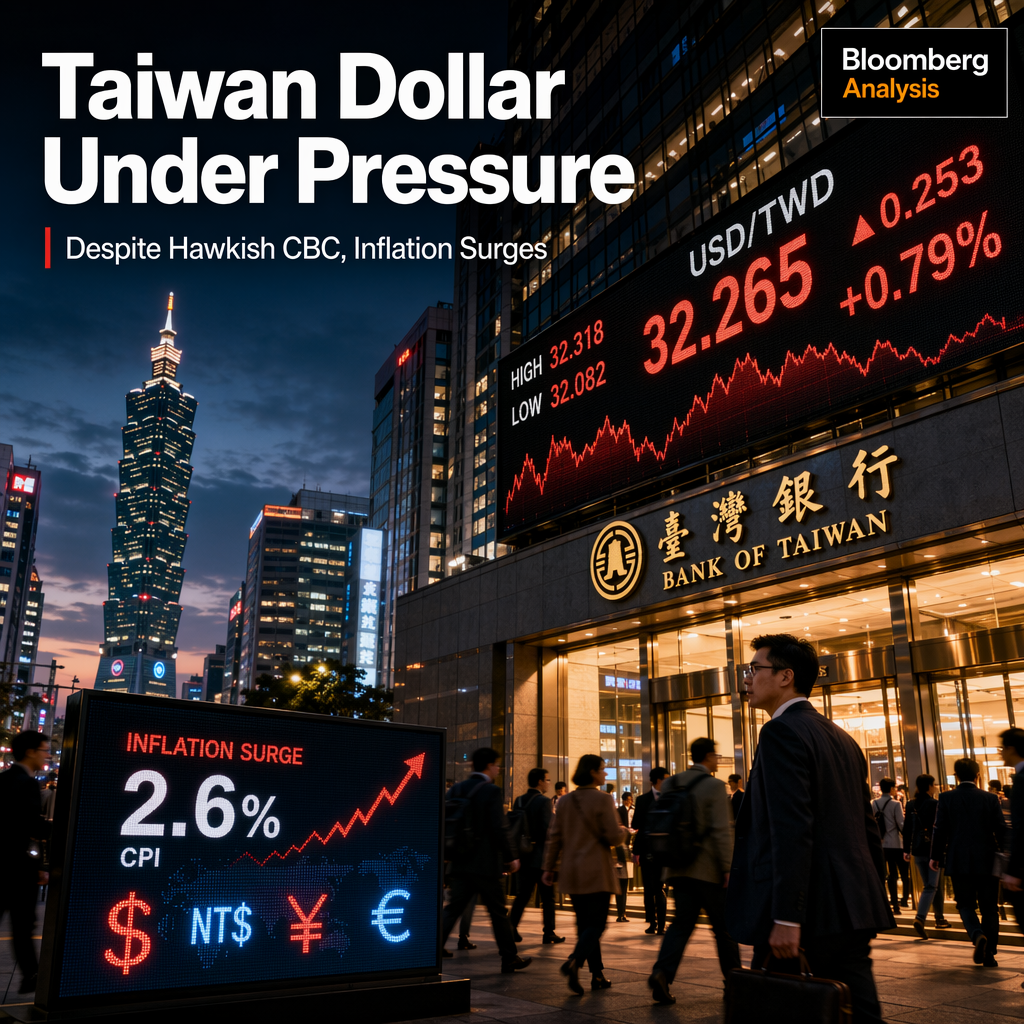 Taiwan Dollar Faces Pressure Despite Hawkish CBC Outlook Amid Rising Inflation