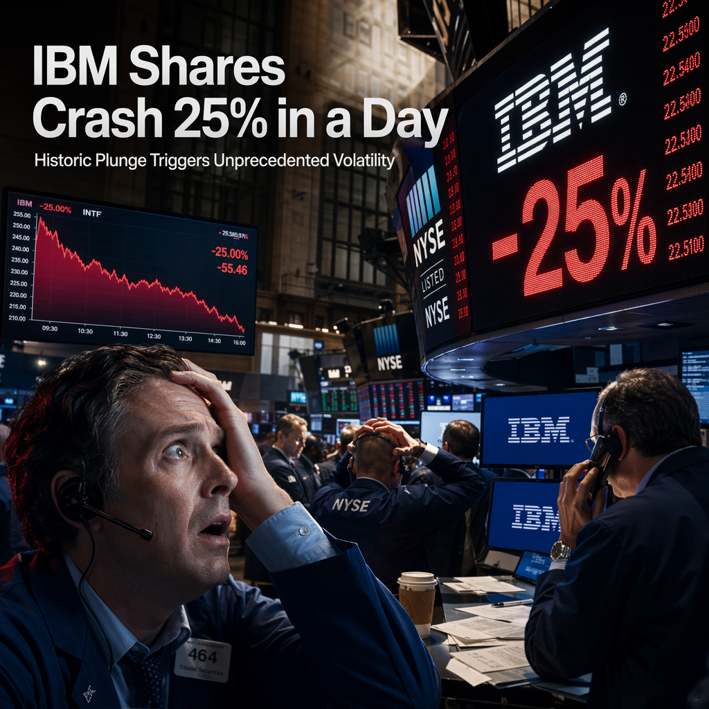 IBM Shares Plunge 25% After Q2 Sales Miss, Options Volatility Soars to Historic Highs