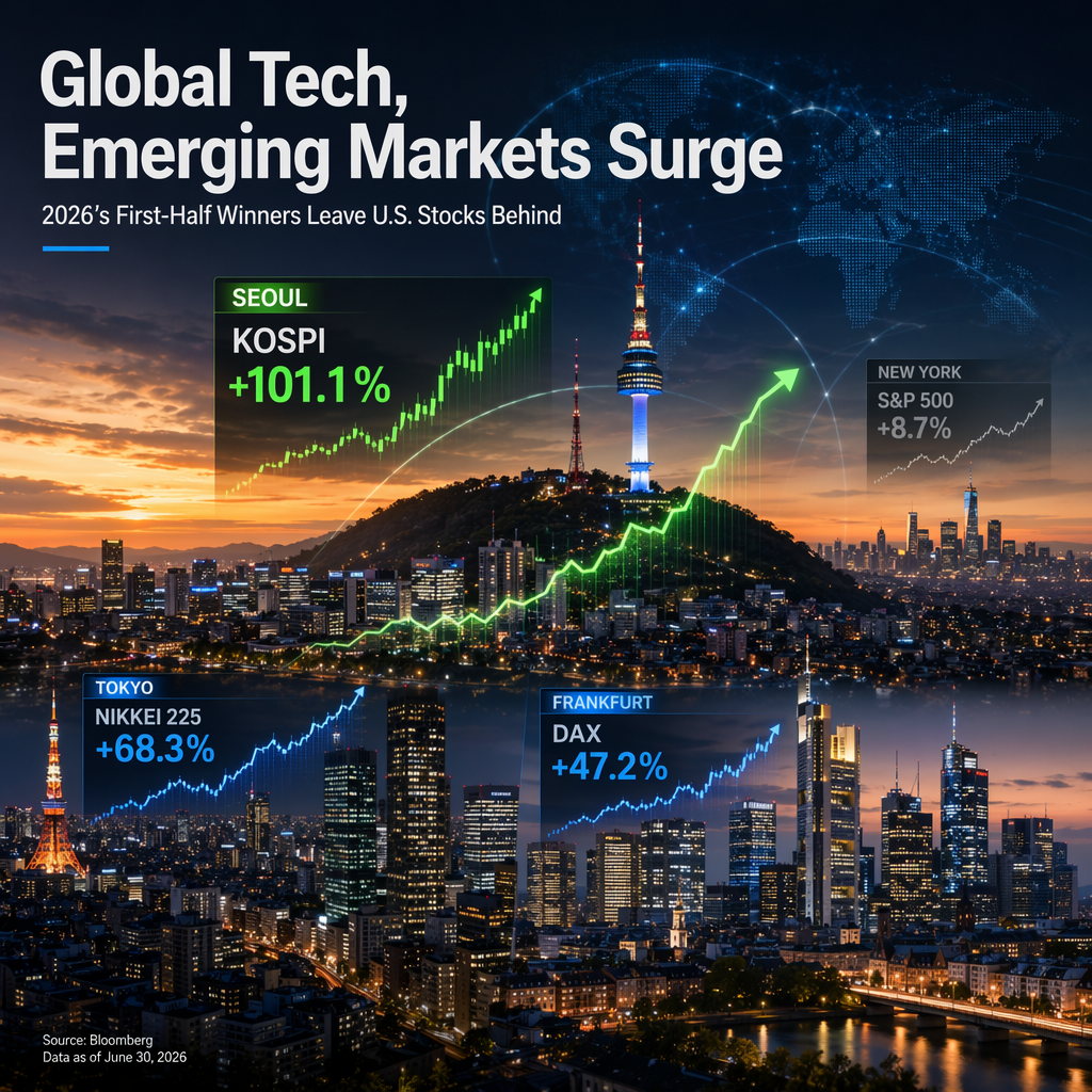 Emerging Markets and Global Tech Outperform U.S. Stocks in First Half of 2026