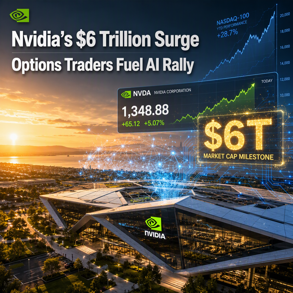 Nvidia Nears $6 Trillion Valuation as Options Traders Bet on AI-Fueled Rally