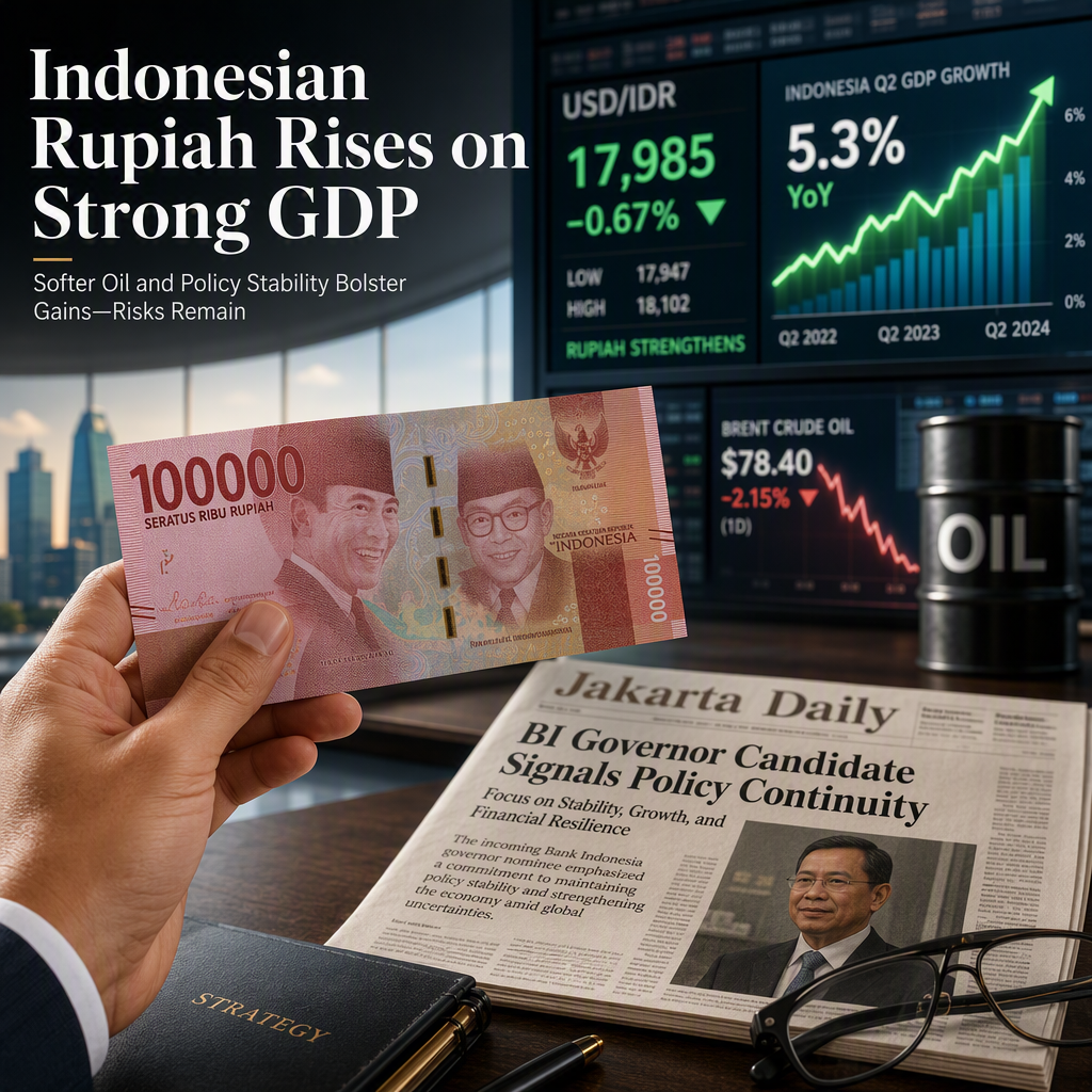 Indonesian Rupiah Strengthens on Robust Q2 GDP and Softer Oil, but Gains Capped by Structural Risks