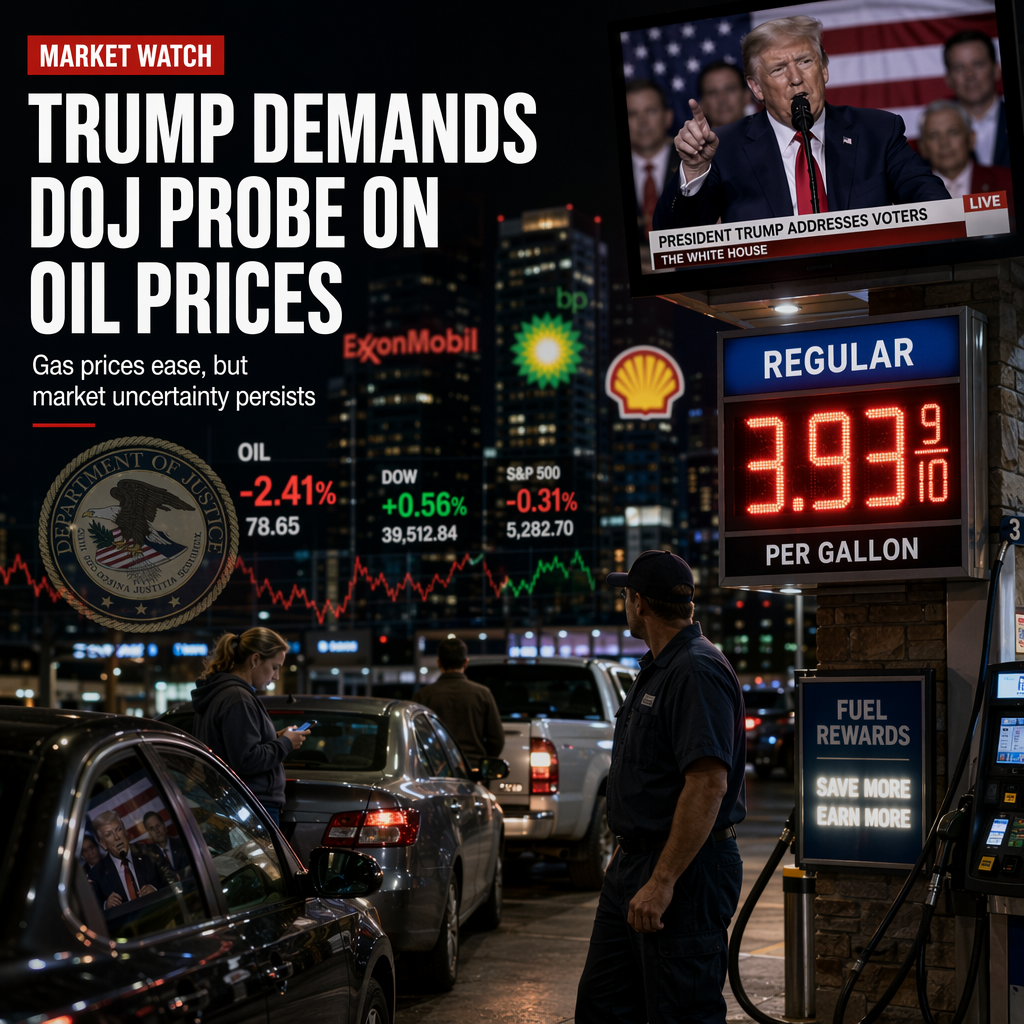 Trump Orders DOJ Probe Into Oil Companies Amid Falling Gas Prices and Market Volatility