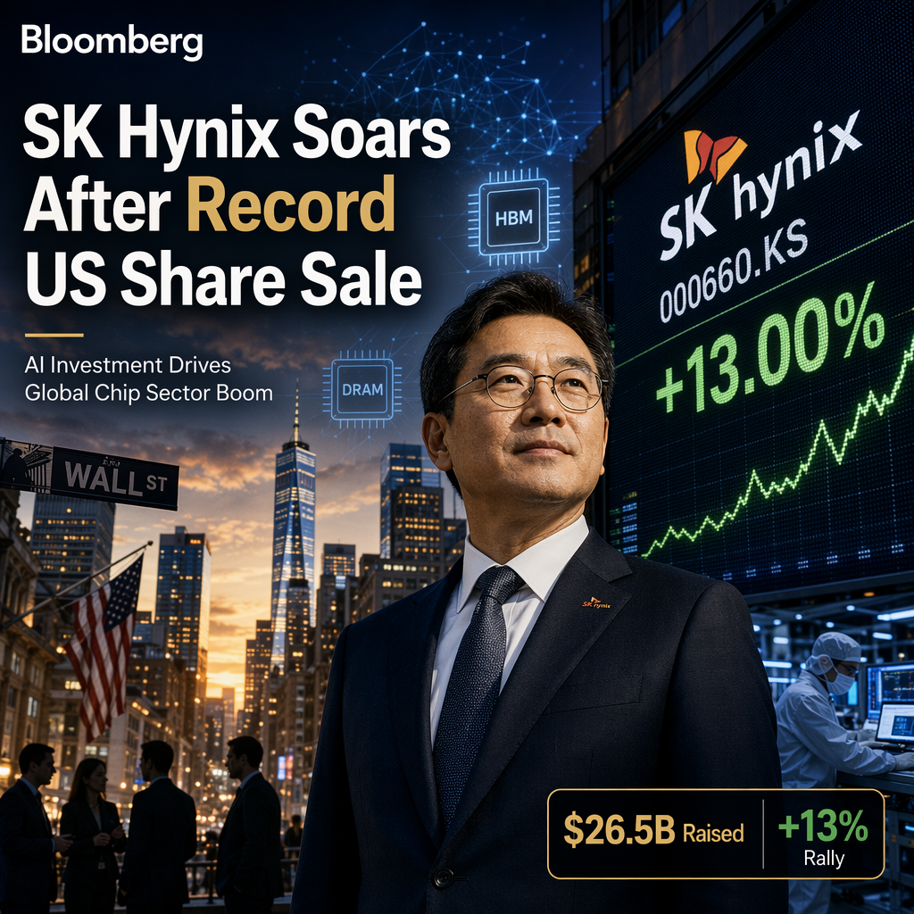 SK Hynix Surges 13% After Record $26.5 Billion US Share Sale Amid AI Investment Boom
