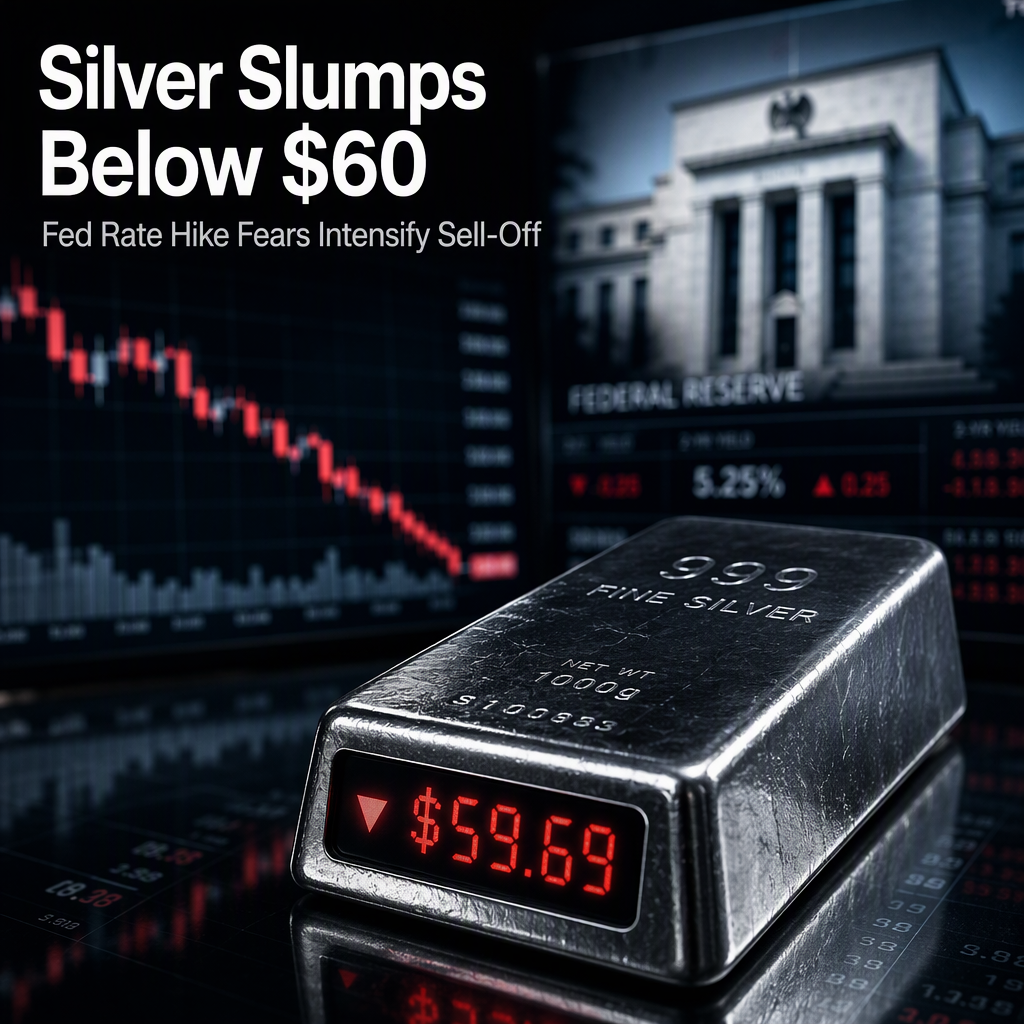 Silver Price Drops Below $60 as Fed Signals Further Rate Hike