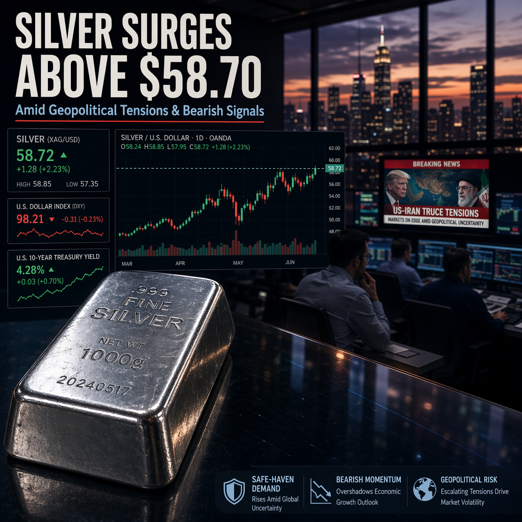 Silver Price Climbs Above $58.70 Amid Bearish Momentum and Geopolitical Concerns