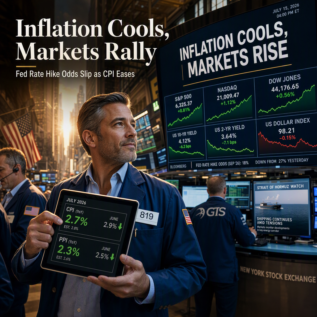 US Inflation Eases in July 2026, Dimming Fed Rate Hike Odds and Lifting Stocks