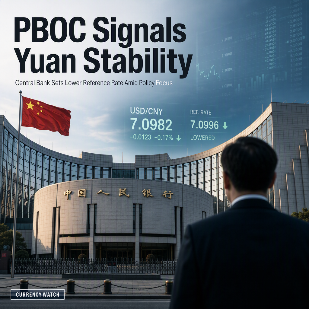 PBOC Sets USD/CNY Reference Rate Lower, Signaling Currency Stability Efforts