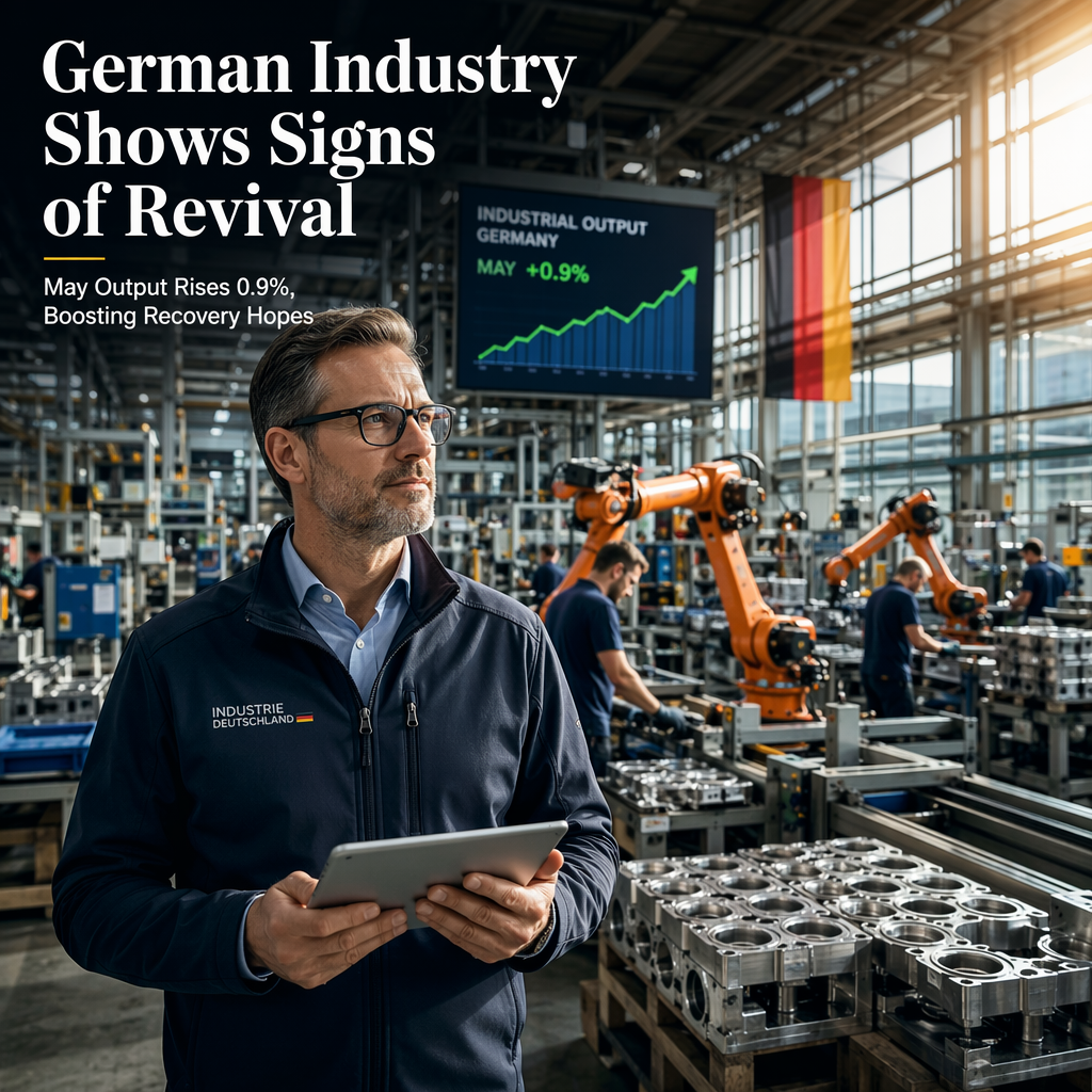 German Industrial Output Rises 0.9% in May, Raising Hopes of Economic Recovery