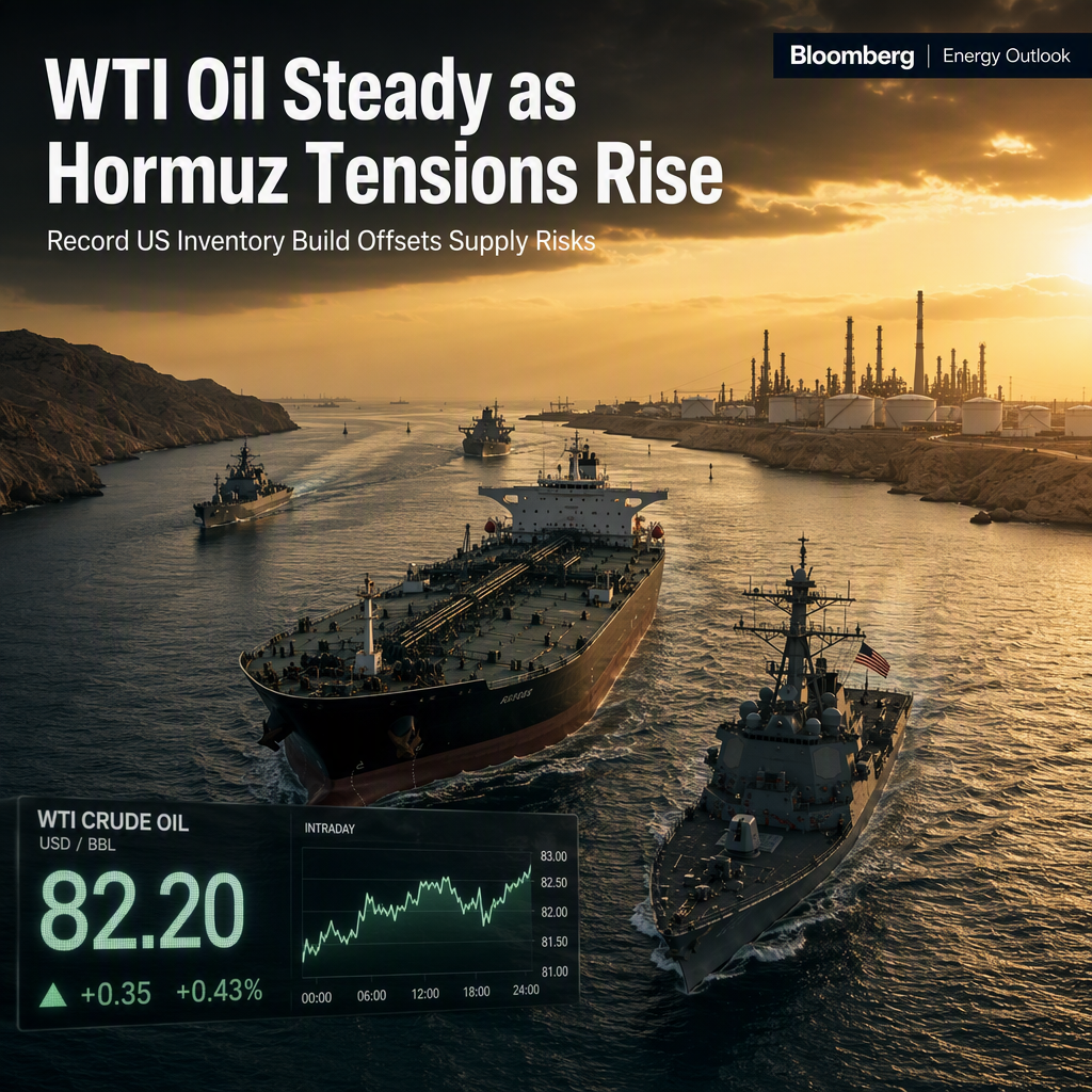 WTI Oil Holds Near Recent Highs as Strait of Hormuz Tensions Offset Record US Inventory Build