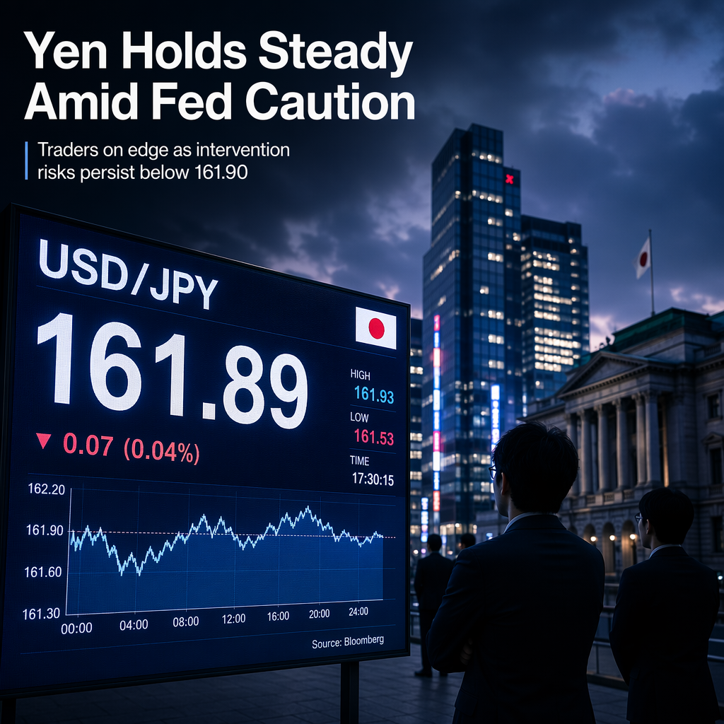 Japanese Yen Holds Steady Below 161.90 as Fed Signals Caution and Intervention Concerns Persist