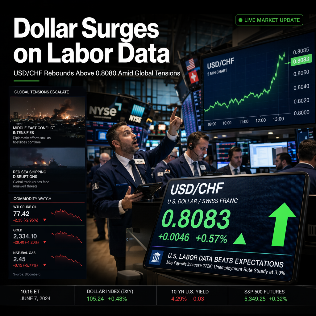 US Dollar Strengthens on Robust Labor Data, Driving USD/CHF Rebound Above 0.8080