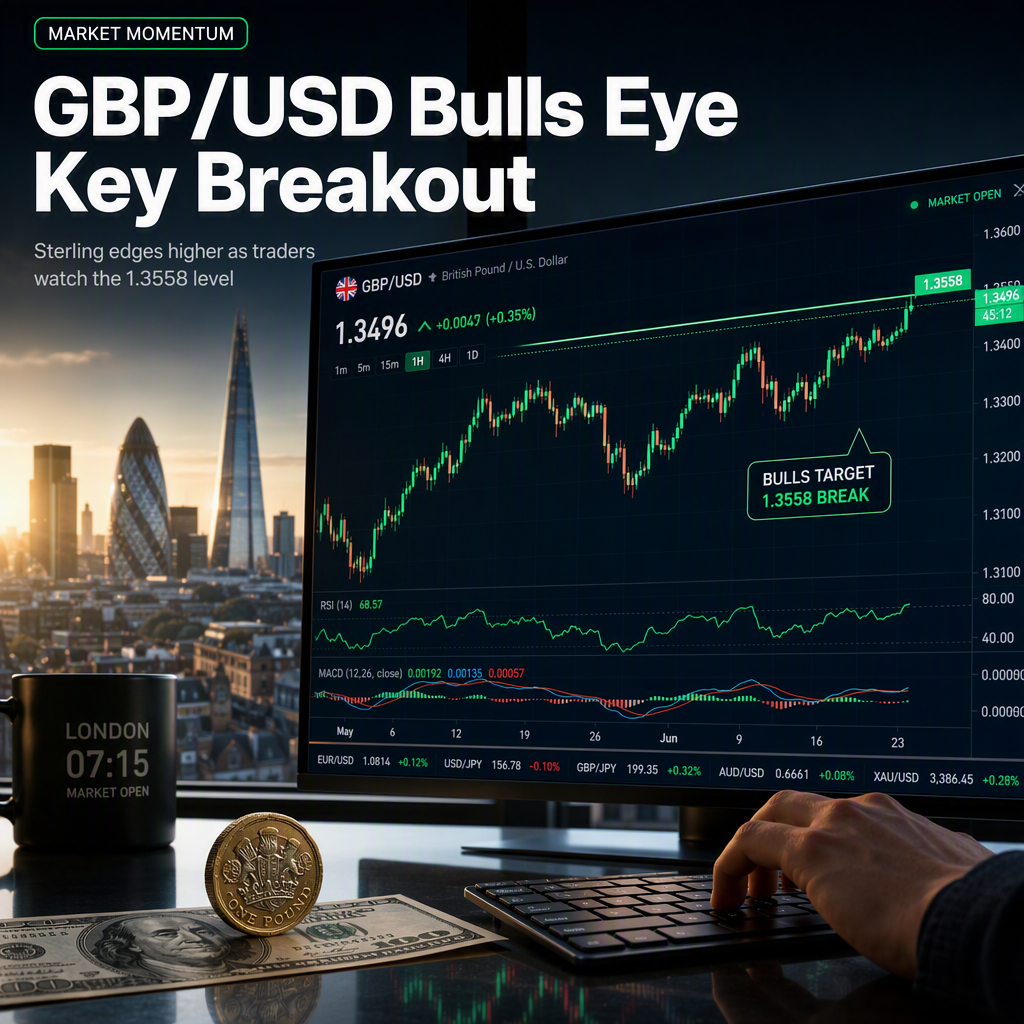GBP/USD Edges Higher, Bulls Eye 1.3558 Break to Unlock Further Gains