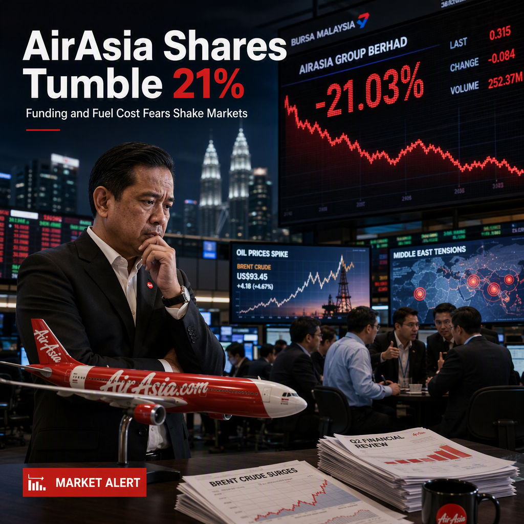 AirAsia Shares Plunge 21% Amid Mounting Funding and Fuel Cost Concerns