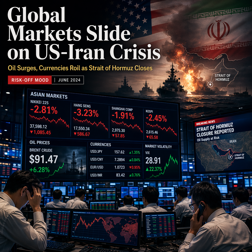 Global Markets Slide as US-Iran Tensions Trigger Oil Price Surge and Currency Volatility