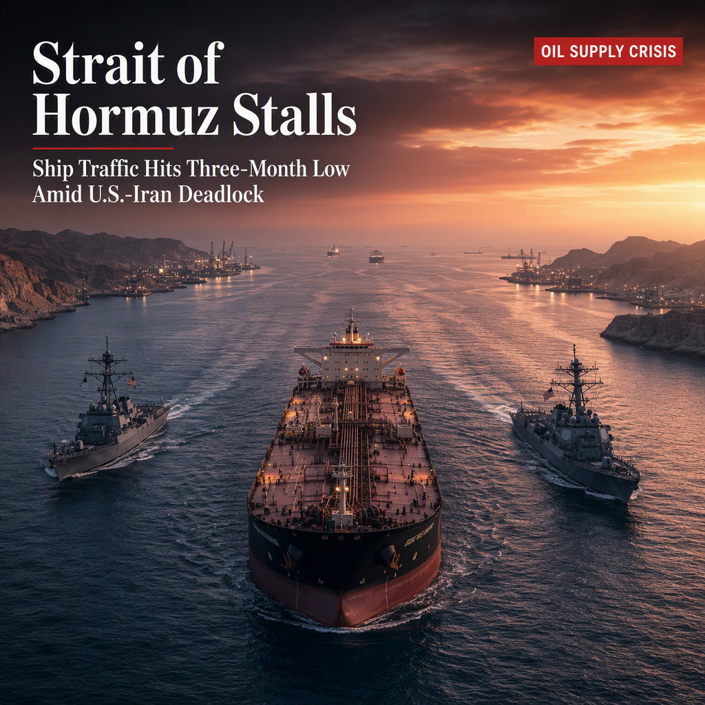 Strait of Hormuz Ship Traffic Plummets Amid Stalled U.S.-Iran Deal and Renewed Tensions