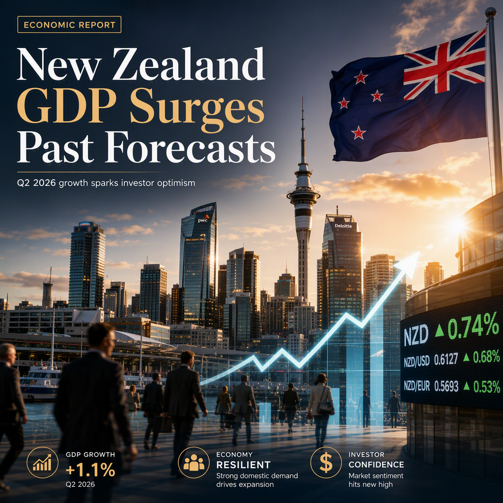 New Zealand GDP Growth Exceeds Expectations in Q2 2026, Boosting NZD