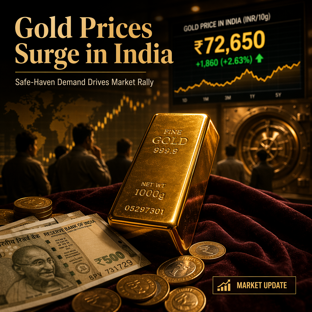Gold Prices in India Climb as Safe-Haven Demand Persists