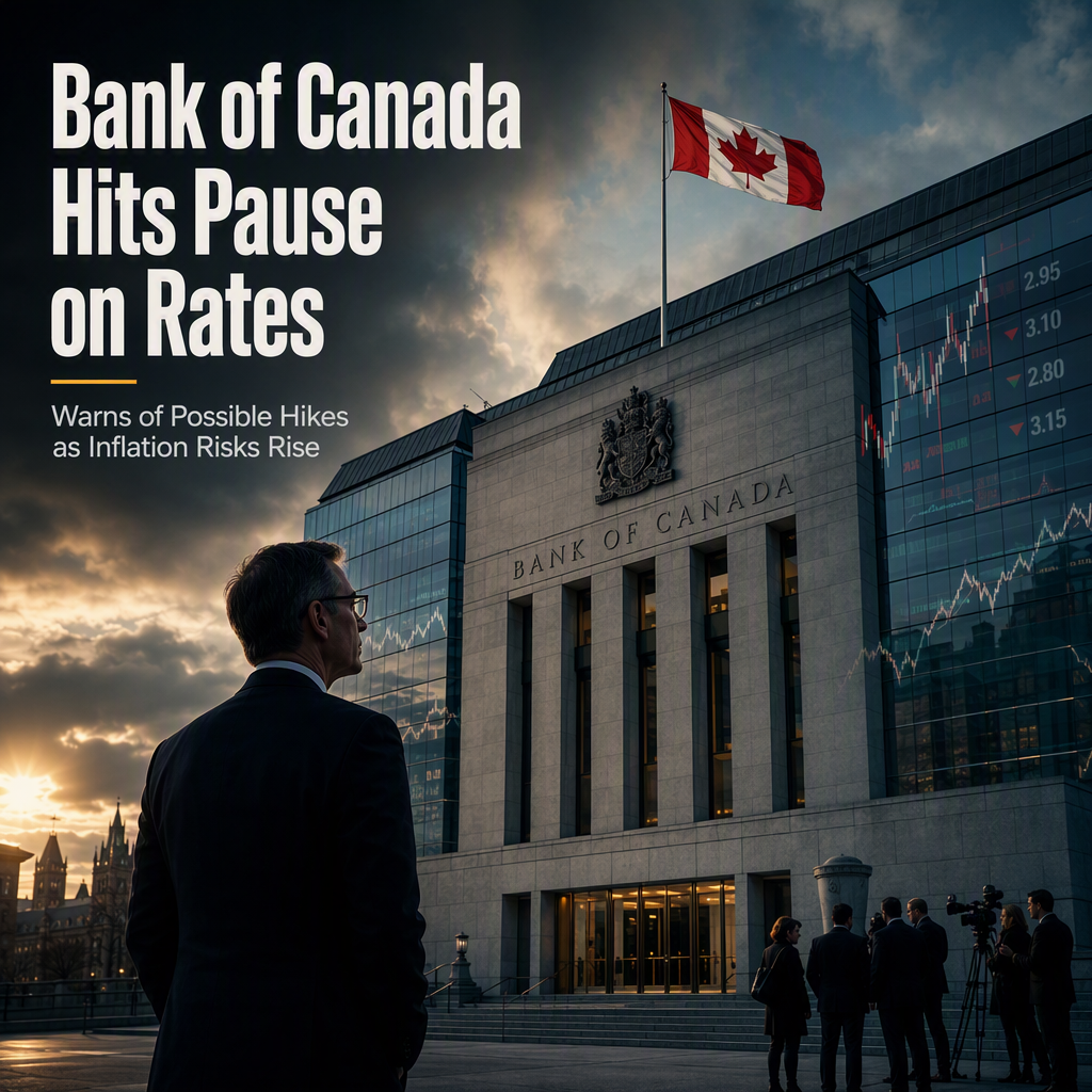 Bank of Canada Holds Rates Steady, Warns of Possible Hikes Amid Rising Inflation Risks