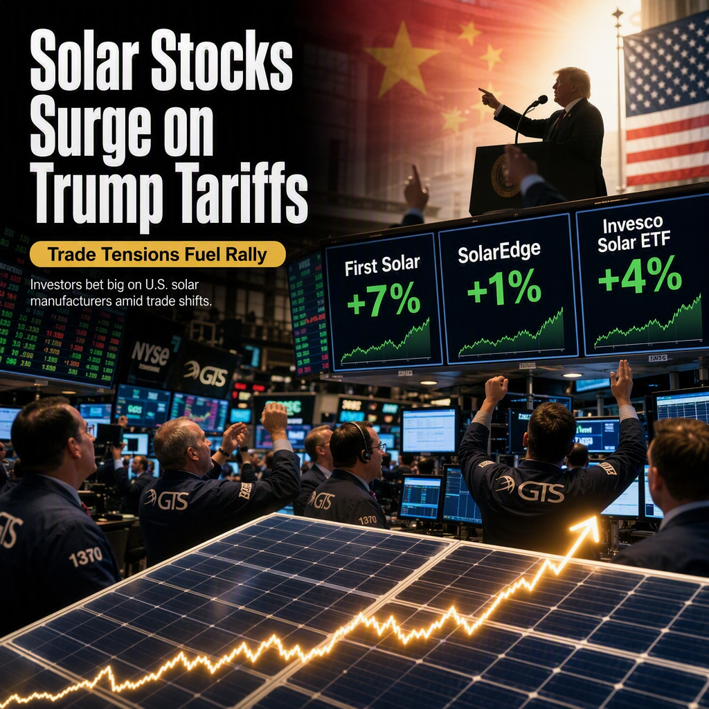 Solar Stocks Surge as Trump Imposes 15% Tariffs on Chinese Polysilicon Imports