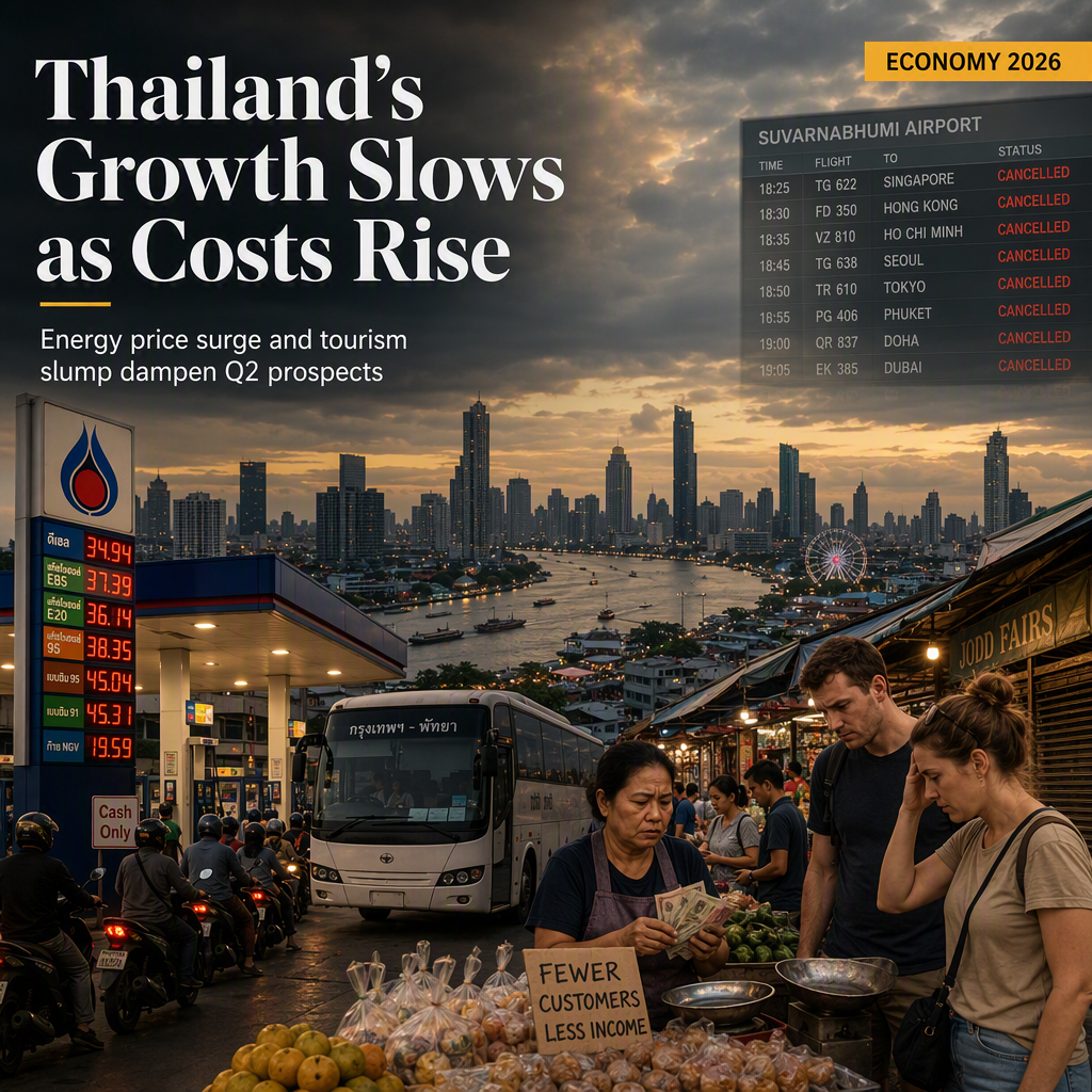 Thailand's Q2 GDP Growth Slows to 1.9% Amid Energy Price Surge and Tourism Decline