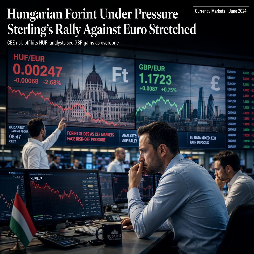Hungarian Forint Faces Heavy Selling Amid CEE Risk-Off; Sterling Rally Against Euro Seen as Overdone
