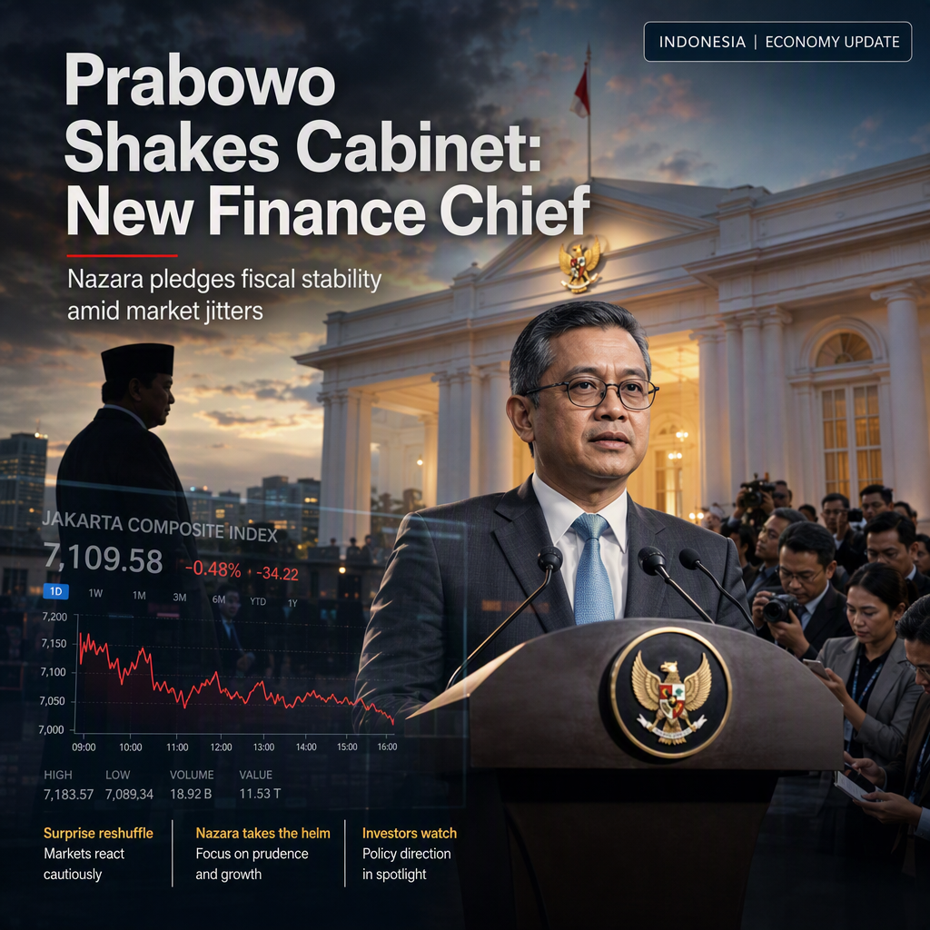 Indonesia’s President Prabowo Ousts Finance Minister in Surprise Move, Appoints Deputy Suahasil Nazara