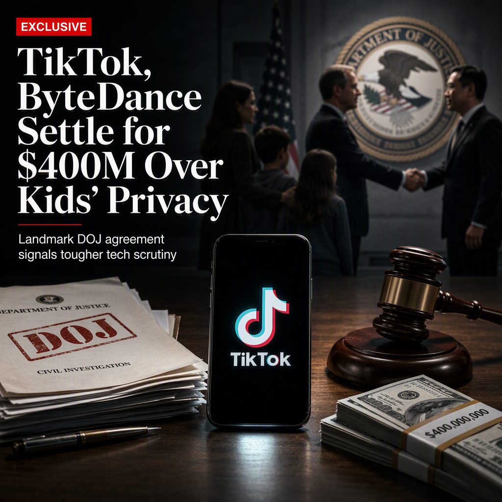TikTok, ByteDance Agree to $400 Million DOJ Settlement Over Children's Privacy Violations