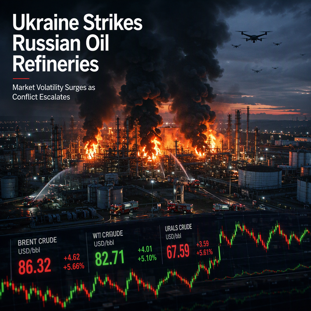 Ukraine Resumes Strikes on Russian Oil Refineries, Fueling Volatility in Global Crude Markets