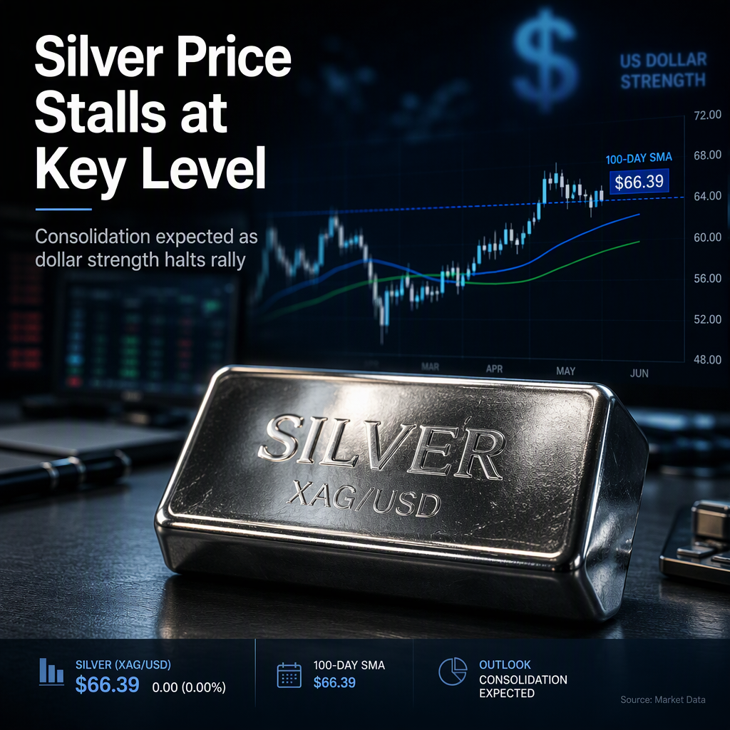 Silver Price Stalls at 100-Day SMA Amid Dollar Strength, Consolidation Expected