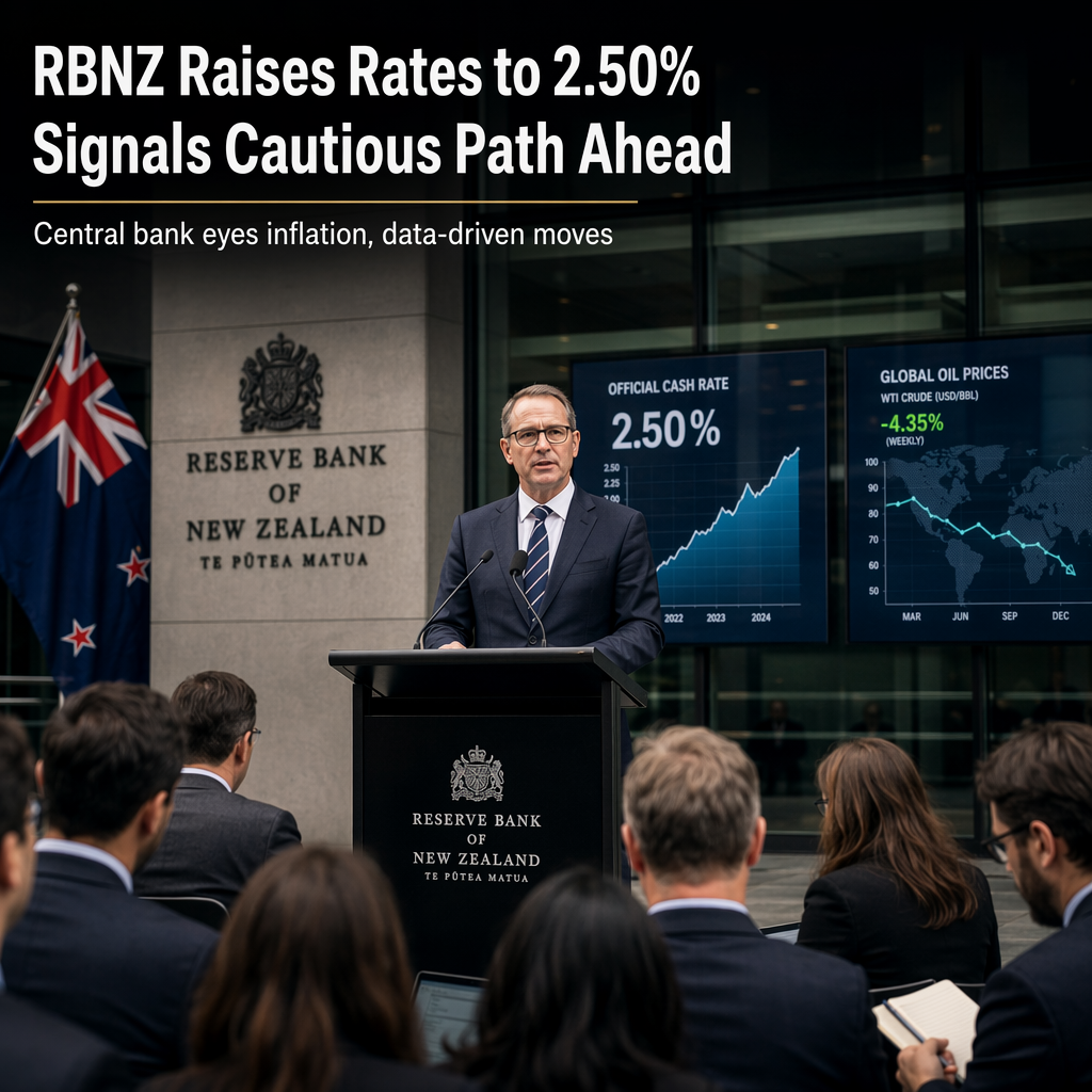RBNZ Raises OCR to 2.50%, Signals Potential for Further Hikes Amid Inflation Concerns