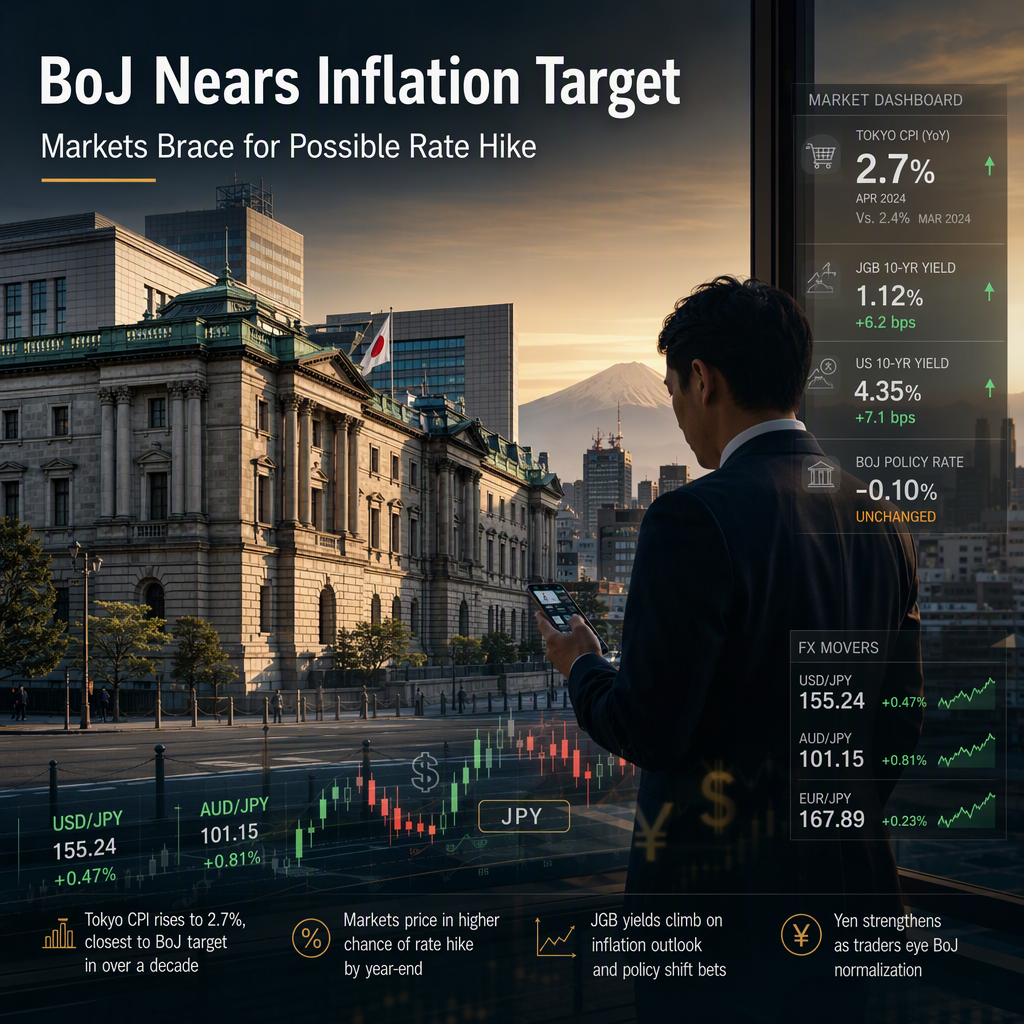Bank of Japan Signals Inflation Near Target, Markets Eye Potential Rate Hike Amid Global Yield Moves