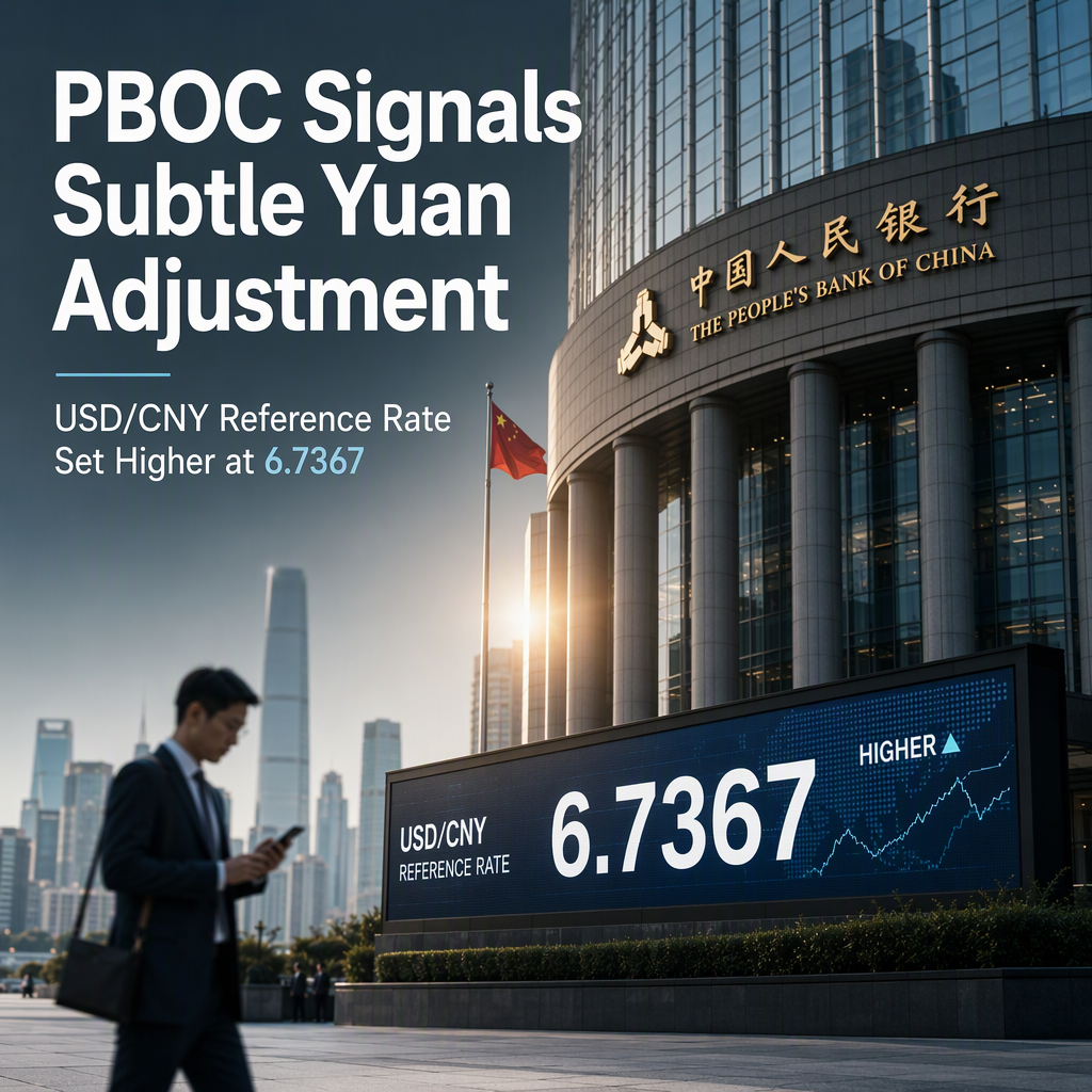 PBOC Sets USD/CNY Reference Rate Higher at 6.7367, Signaling Subtle Currency Adjustment