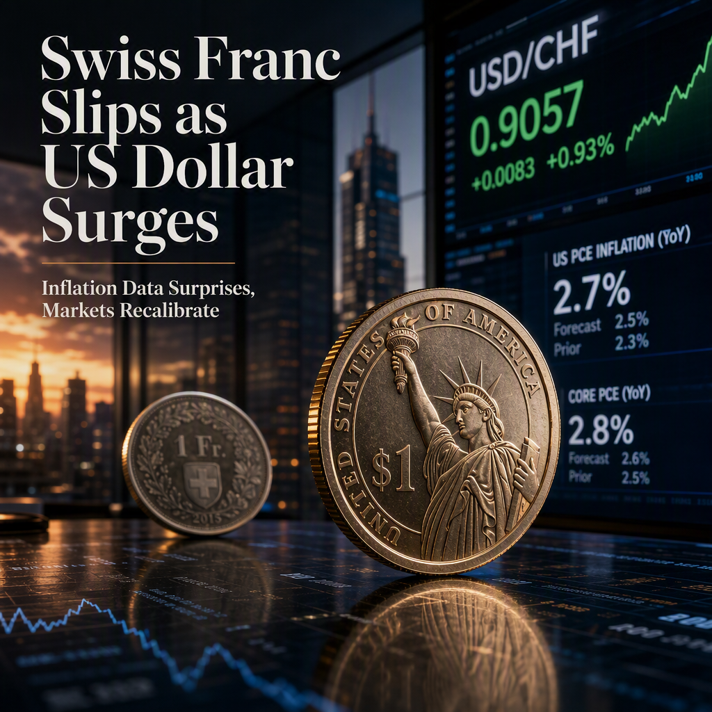 Swiss Franc Weakens as US PCE Inflation Exceeds Forecasts, Dollar Gains Momentum