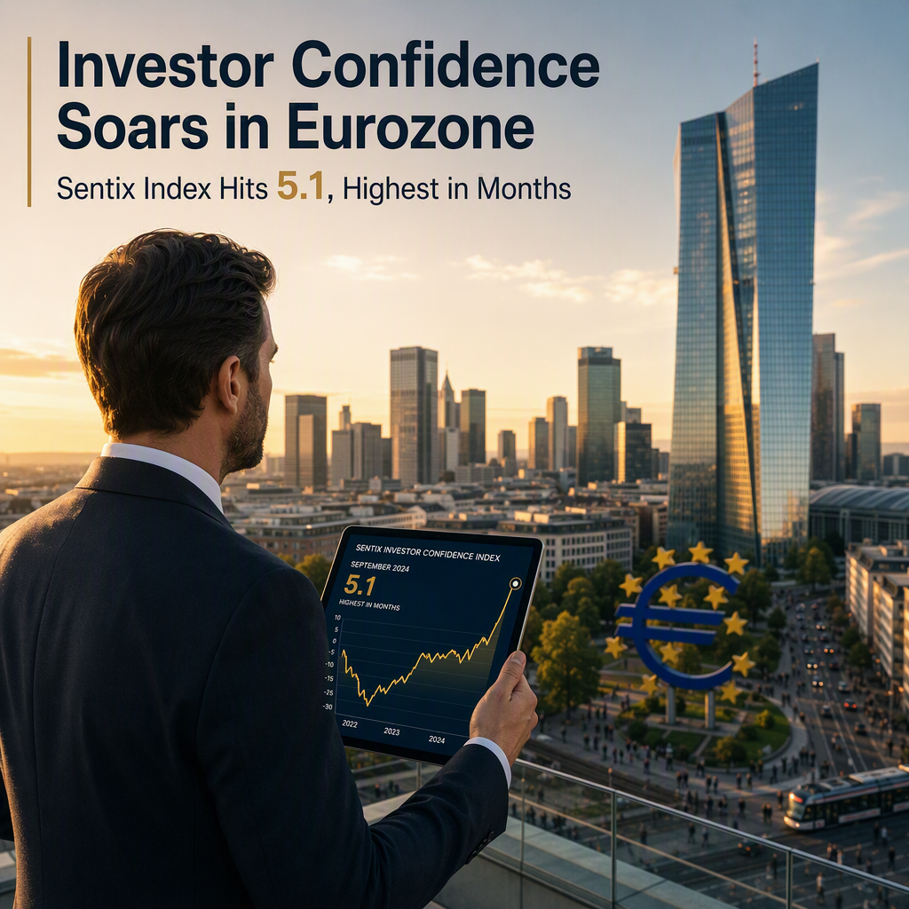 Eurozone Sentix Investor Confidence Surges to 5.1 in September, Marking Strongest Sentiment in Months