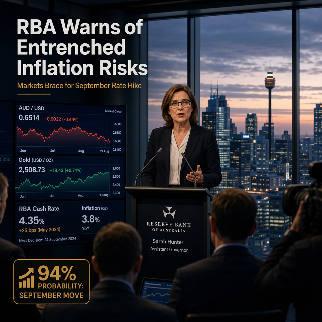 RBA Signals Further Rate Hikes Amid Entrenched Inflation Risks; Markets Brace for September Move
