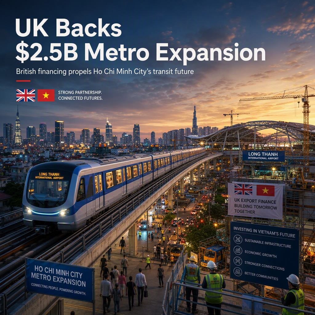 UK Export Finance Plans $2.5 Billion Backing for Ho Chi Minh City Metro Expansion