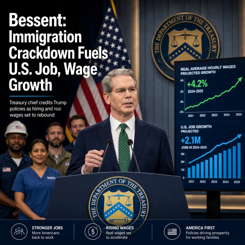 Treasury Secretary Bessent Credits Trump Immigration Policies for Boosting American Jobs and Projected Wage Gains