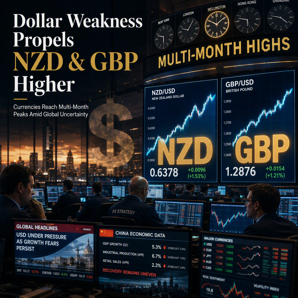 US Dollar Weakness Lifts NZD and GBP to Multi-Month Highs Despite Mixed Economic Data