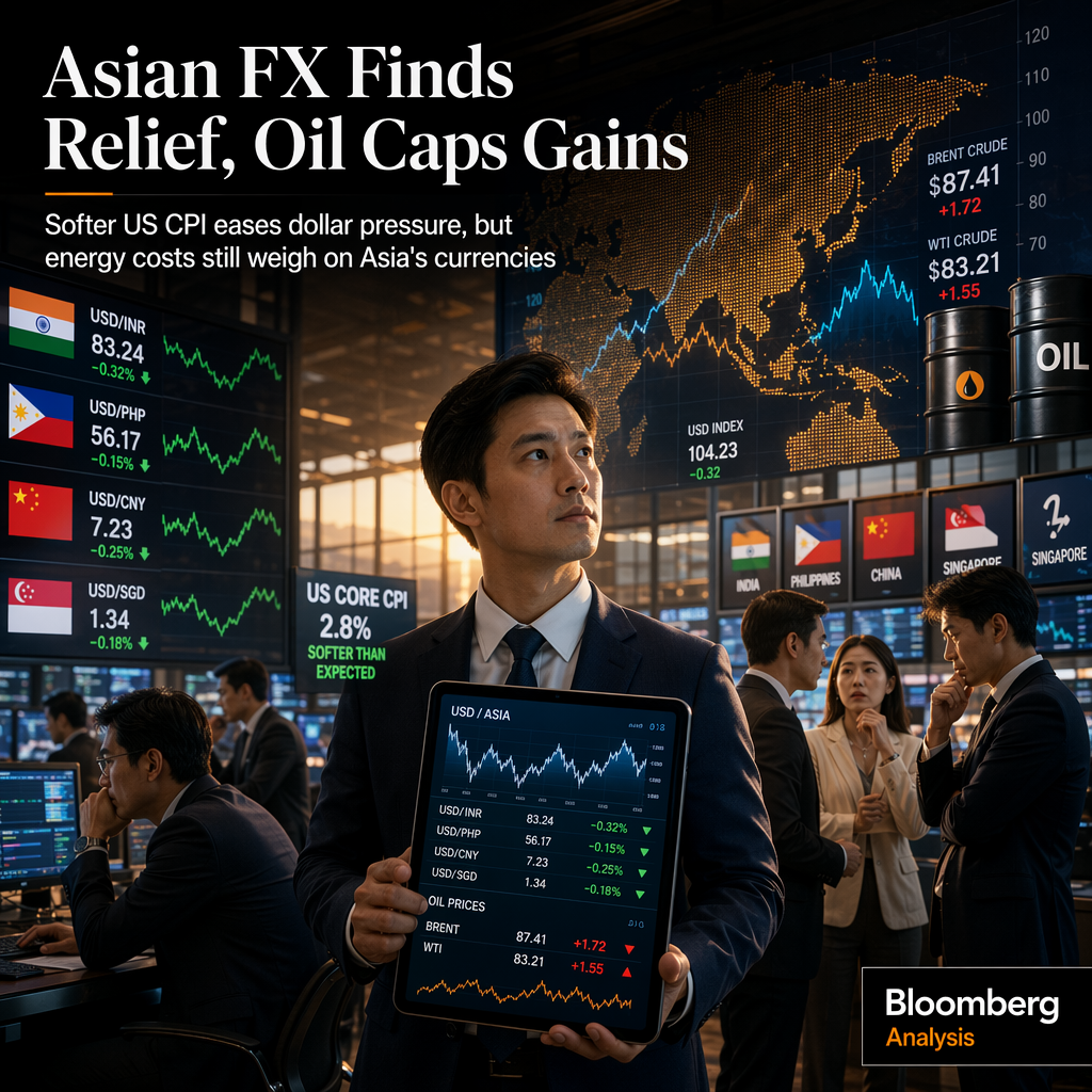 Softer US Core CPI Eases Pressure on Asian FX, But High Oil Prices Limit Gains