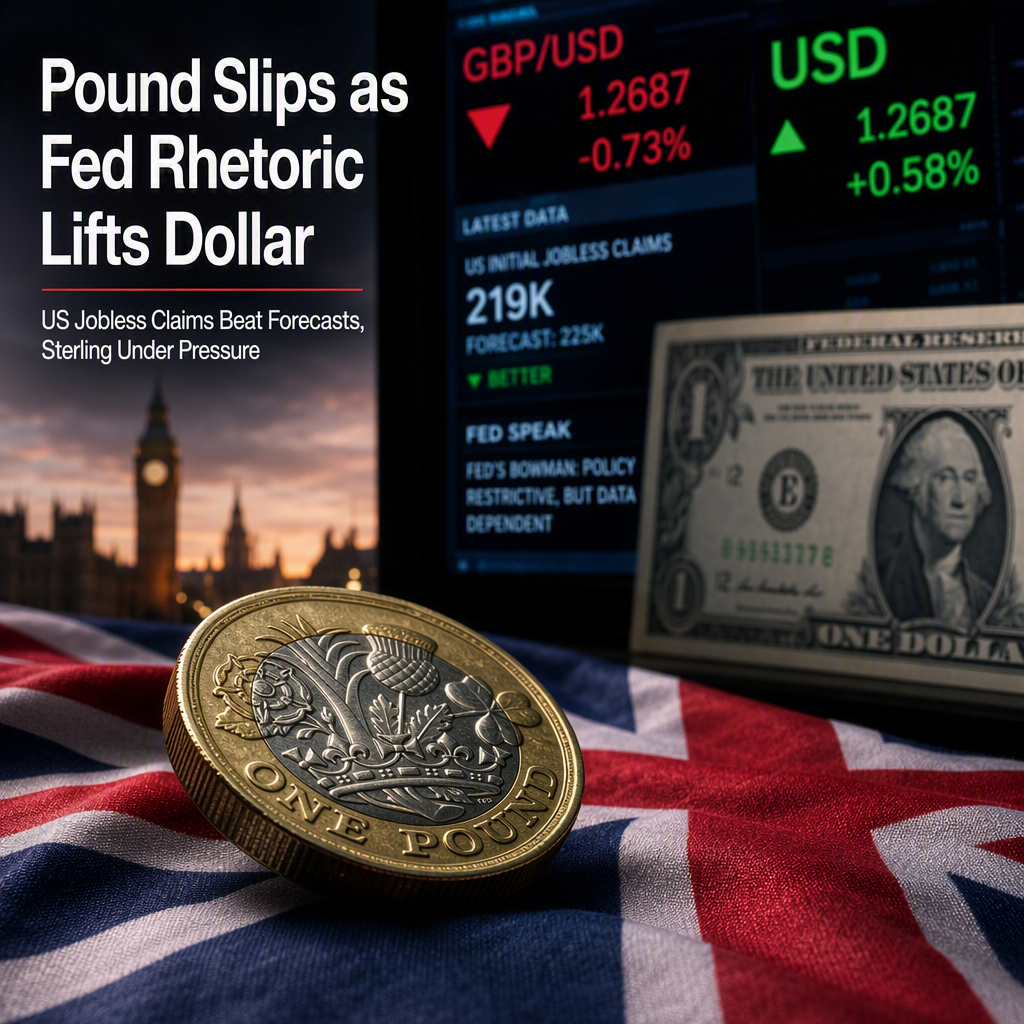 British Pound Declines as Robust US Jobless Claims and Fed Hawkishness Boost Dollar