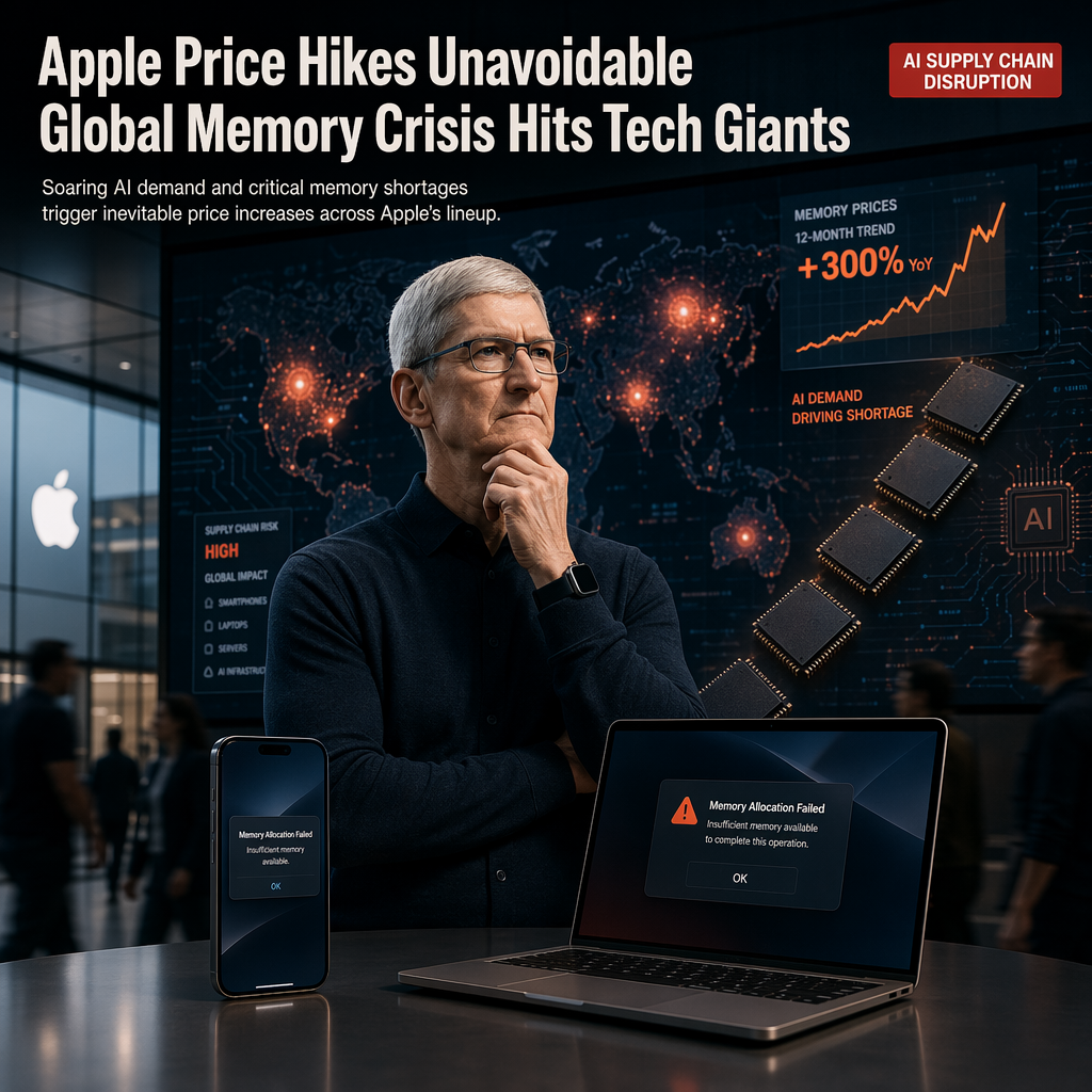 Apple Warns of Unavoidable Price Hikes Amid Global Memory Shortage Driven by AI Demand