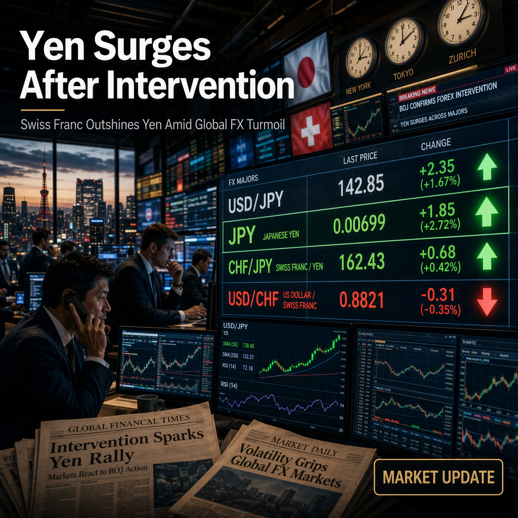 Japanese Yen Strengthens Following FX Market Intervention; Swiss Franc Outperforms Yen Amid Currency Volatility