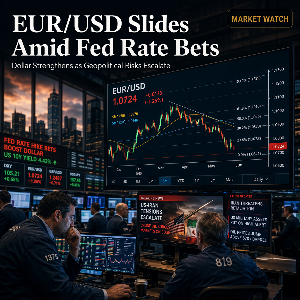 EUR/USD Slides Amid Renewed Fed Rate Hike Bets and Escalating US-Iran Tensions
