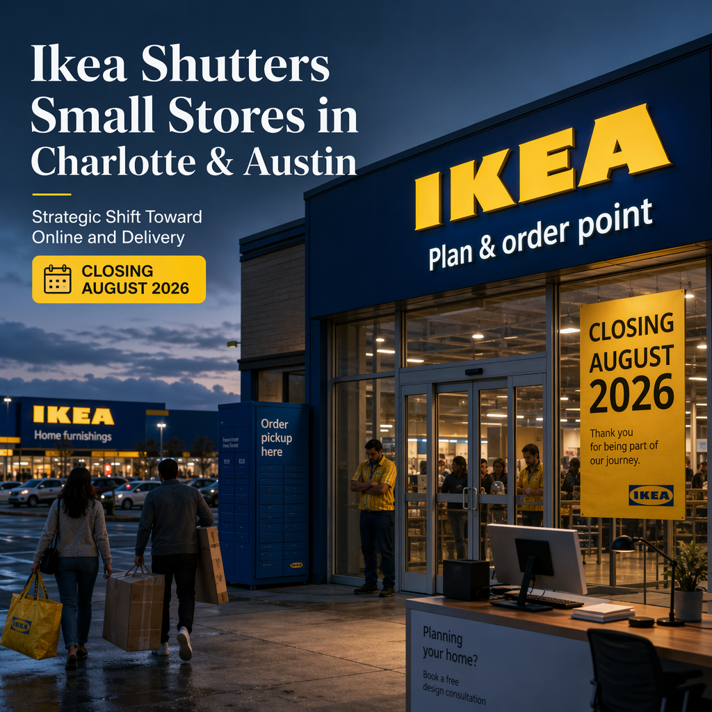 Ikea to Close Smaller-Format Locations in Charlotte and Austin by August 2026