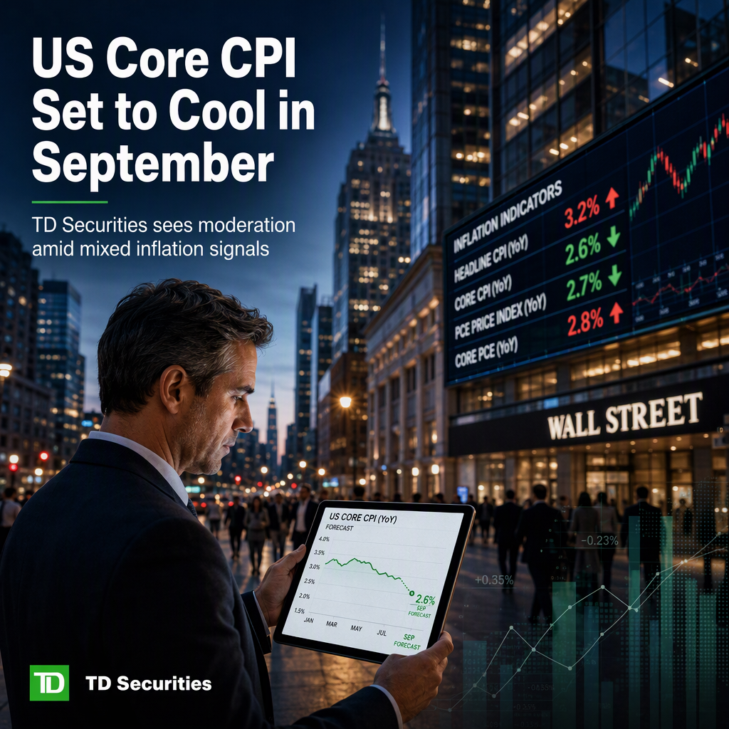TD Securities Forecasts Moderation in US Core CPI for September Amid Mixed Inflation Signals
