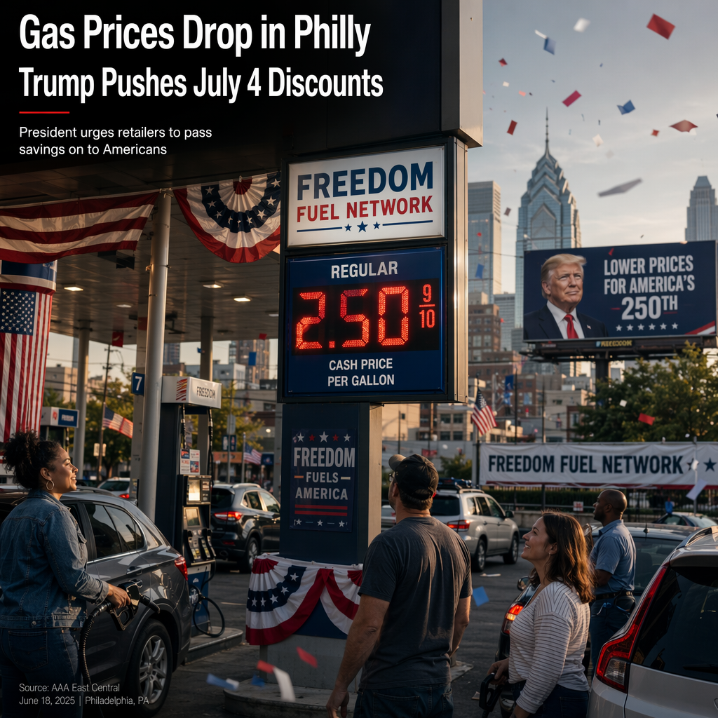Trump Announces Philadelphia Gas Discounts, Urges Retailers to Lower Prices Ahead of July 4