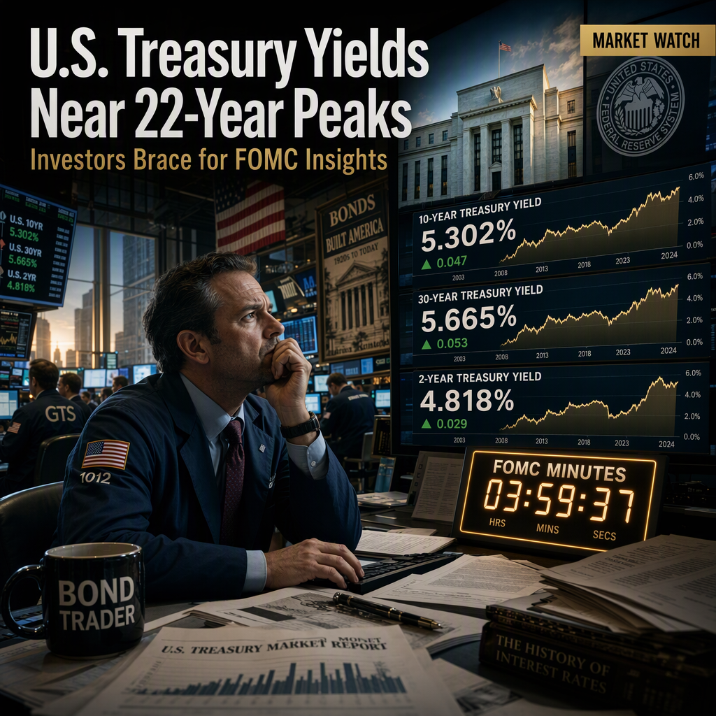 U.S. Treasury Yields Hold Near Multi-Decade Highs as Investors Await FOMC Minutes